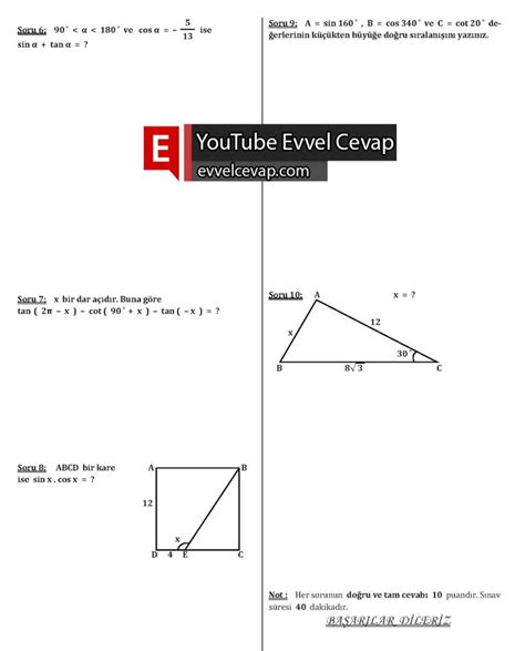 11 sınıf seçmeli temel matematik 1 dönem 1 yazılı soruları